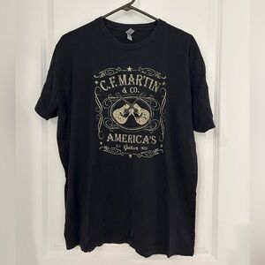 Black Martin Guitar Graphic T-Shirt